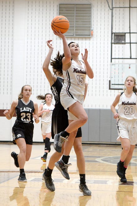 Owen's Maesyn Gardner goes up for a shot against North Buncombe during their game at Owen High School on Jan. 2, 2020.