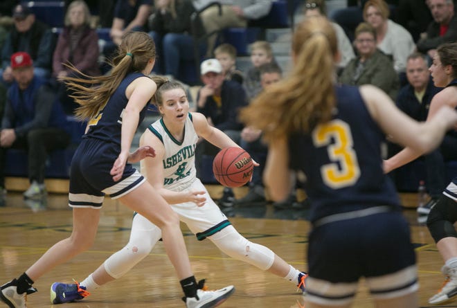 Asheville Christian Academy takes on Carmel Christian in the quarterfinal round of the NCISAA playoffs on Feb. 15, 2020, at ACA in Swannanoa. The Lions took the win with a final score of 66-40 and move to the playoff semifinals on Feb. 21.